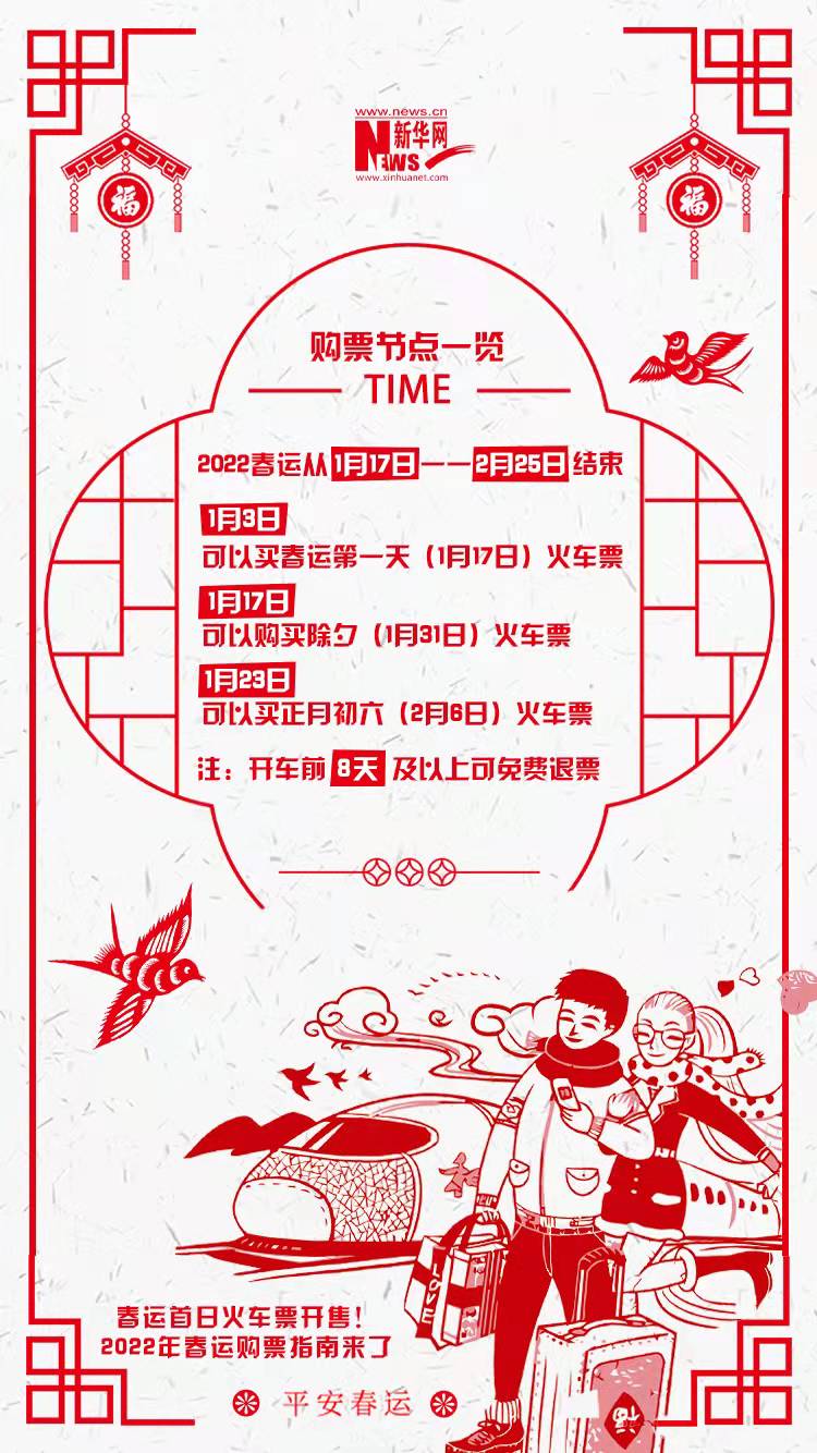 2022年春運(yùn)首日火車票開售！購票指南來了