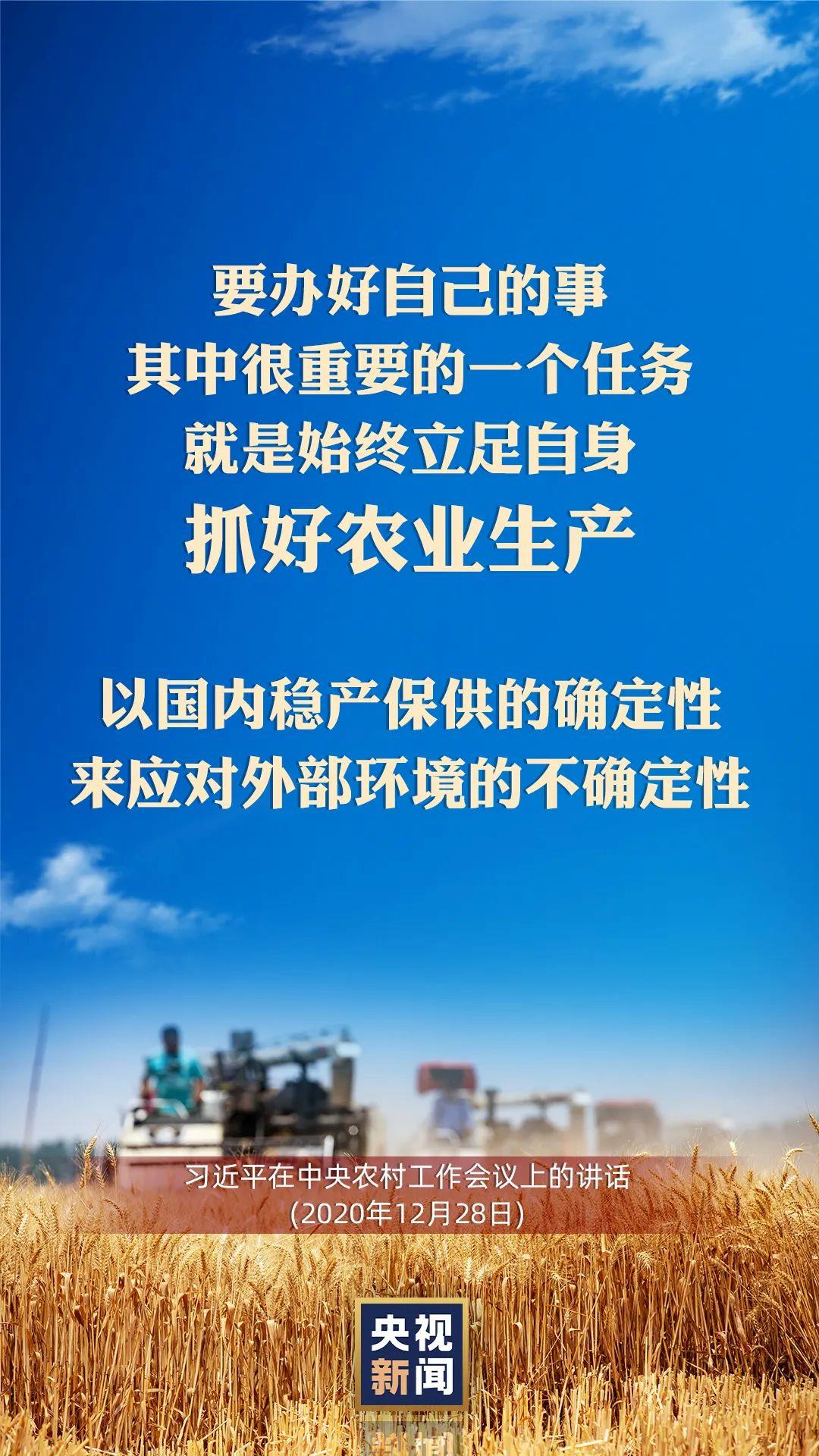 習近平：以國內穩(wěn)產保供的確定性來應對外部環(huán)境的不確定性