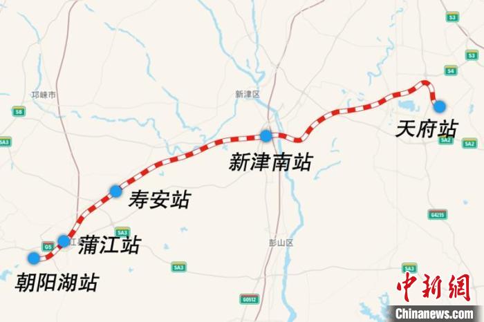 成都鐵路樞紐天府至朝陽(yáng)湖段線路圖?！?guó)鐵集團(tuán)供圖