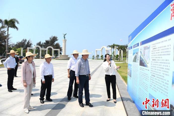 圖為蔡達(dá)峰一行了解北海銀灘景區(qū)改造提升工程情況。　林浩 攝