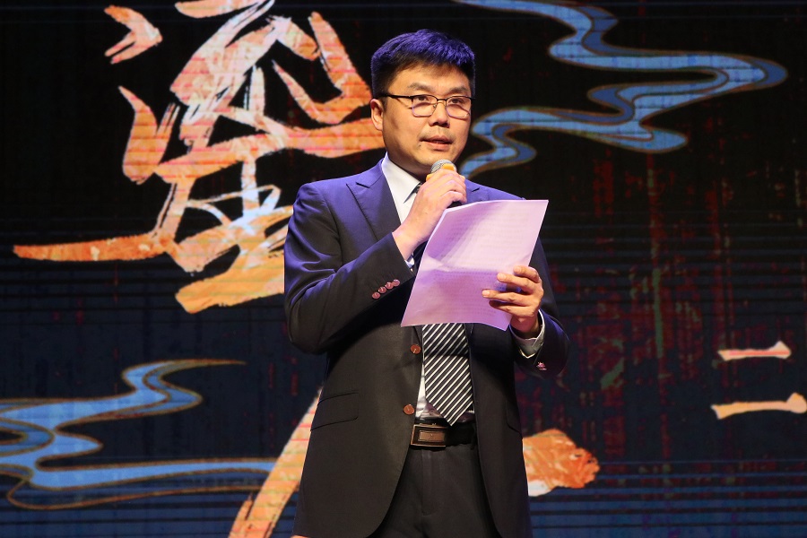 北京外國(guó)語大學(xué)黨委常委、副校長(zhǎng)趙剛在活動(dòng)現(xiàn)場(chǎng)講話。主辦方供圖