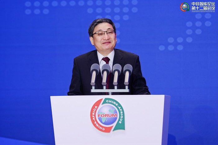中國(guó)政府非洲事務(wù)特別代表劉豫錫在中非智庫(kù)論壇第十二屆會(huì)議開(kāi)幕式上發(fā)表致辭。主辦方供圖