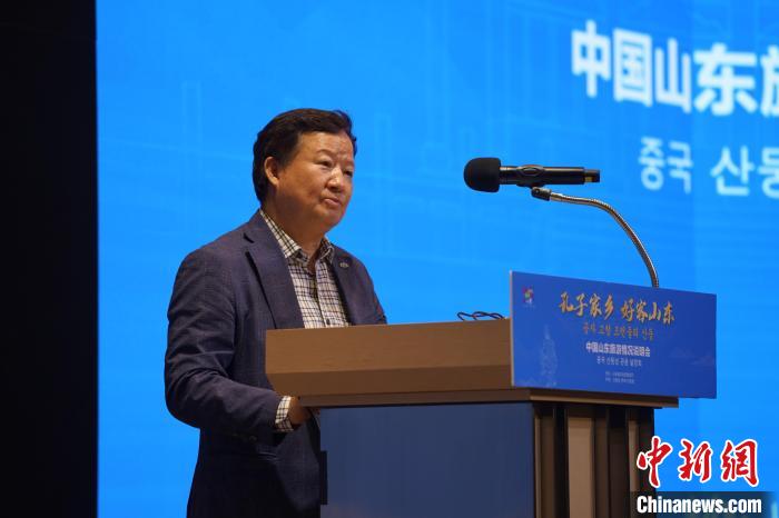 韓國一般旅游業(yè)協(xié)會副會長白承弻致辭?！⑿?攝