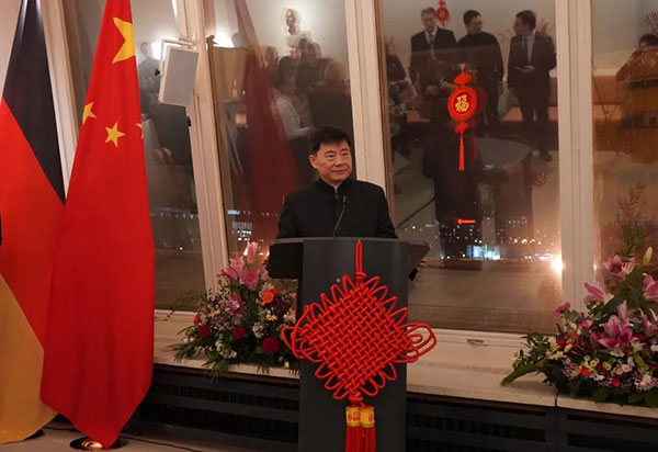 吳懇大使致辭。中國駐德國大使館供圖