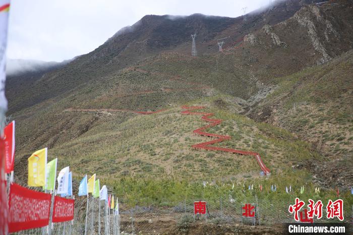 圖為拉薩南北山綠化工程拉薩曲水縣才納村5號(hào)片區(qū)?！∝暣_ 攝