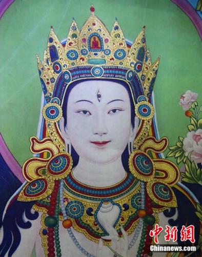 安多強巴繪制的《度母》唐卡。<a target='_blank' href='/'><p  align=