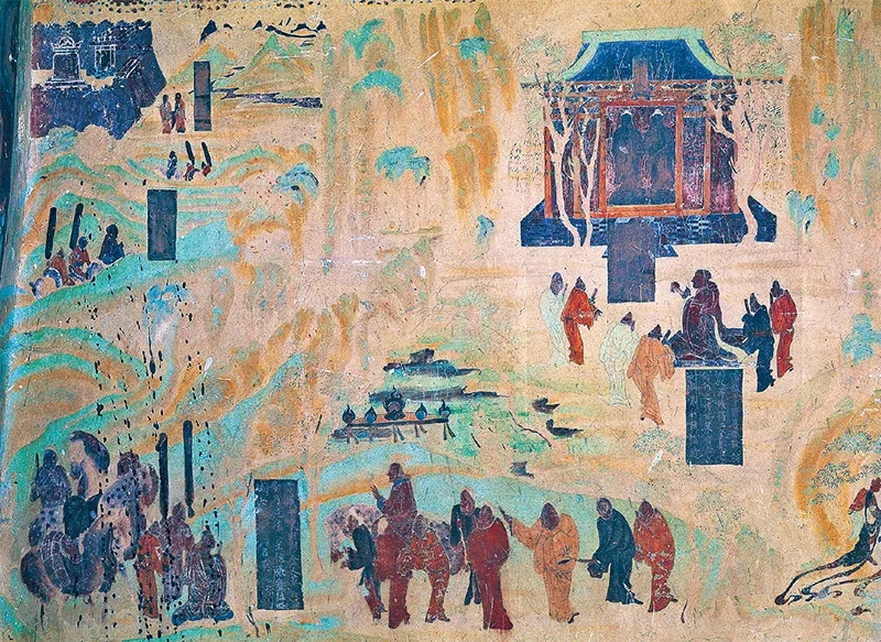 圖為莫高窟第323窟《張騫出使西域圖》。敦煌研究院供圖