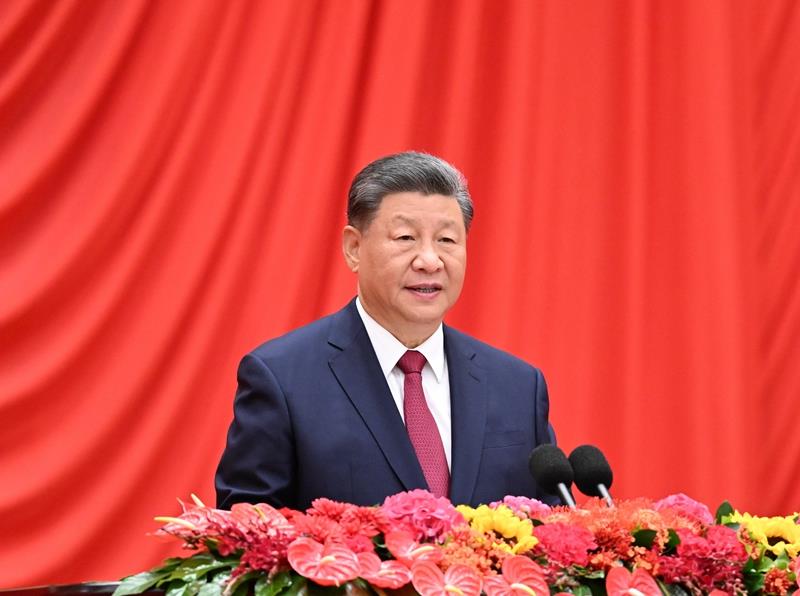 △2024年9月30日，慶祝中華人民共和國成立75周年招待會在北京人民大會堂隆重舉行。習近平總書記出席招待會并發(fā)表重要講話。