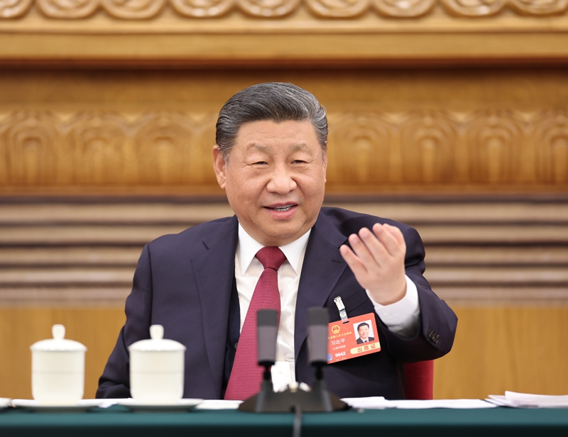 2025年3月5日下午，習(xí)近平總書記參加他所在的十四屆全國人大三次會議江蘇代表團審議。