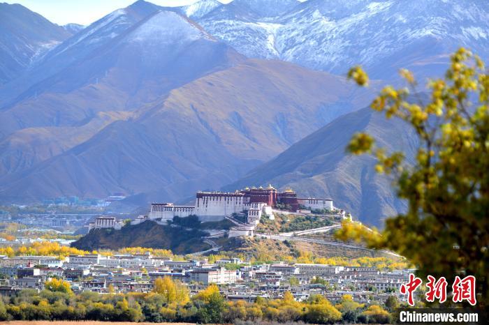 10月24日，雪山、布達(dá)拉宮和秋色組成“風(fēng)景畫”?！〗w波 攝