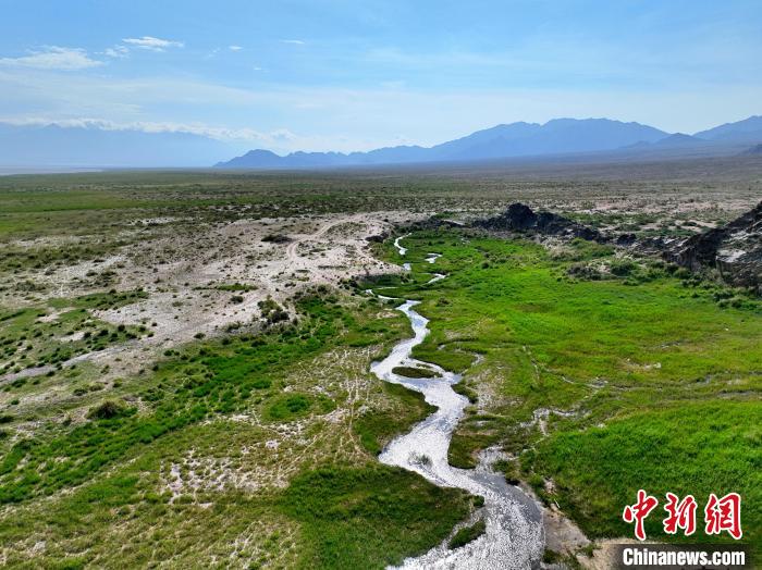 圖為航拍都蘭湖國家濕地公園綠意盎然?！∑钤鲚?攝